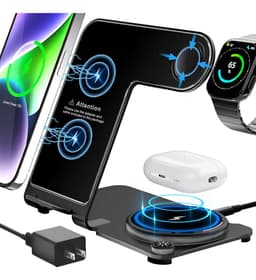 Cargador Inalámbrico 3 En 1 Para iPhone Apple Watch AirPods