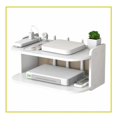 Repisa Flotante Router Wifi Estante Deco Flow 2 Pisos 5kg Blanco