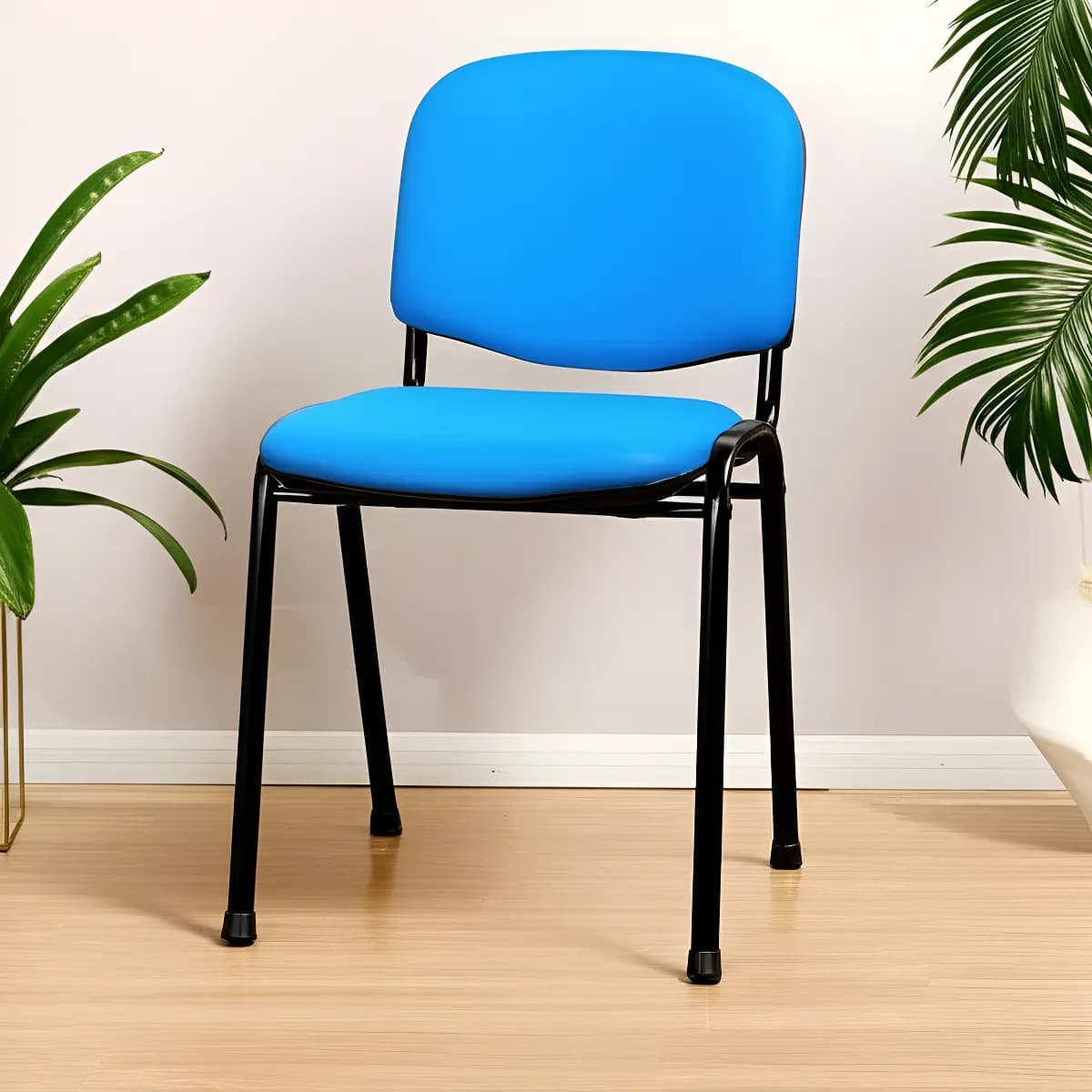 Silla de visita Rastasabalero Sillas SAPT azul apilable tapizada en ecocuero