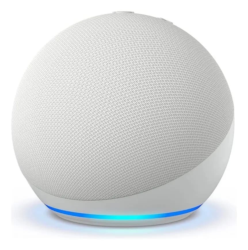 Amazon Echo Dot 5th Gen con asistente virtual Alexa Glacier White sin reloj