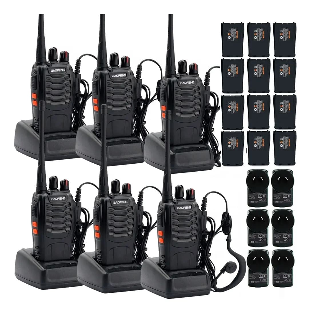 Walkie-talkie Baofeng Walkie-talkie BF 888S de 4 radios y frecuencia UHF - negro