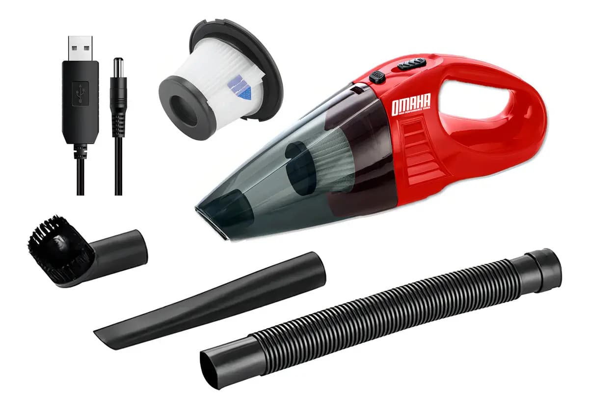 Aspiradora De Mano Para Auto Recargable Inalámbrica + Acc Color Rojo