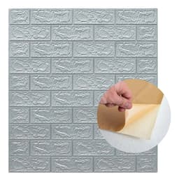 Placa Autoadhesiva Pared Revestimiento Decoración Pack 10 U Gris Ladrillo Piedra