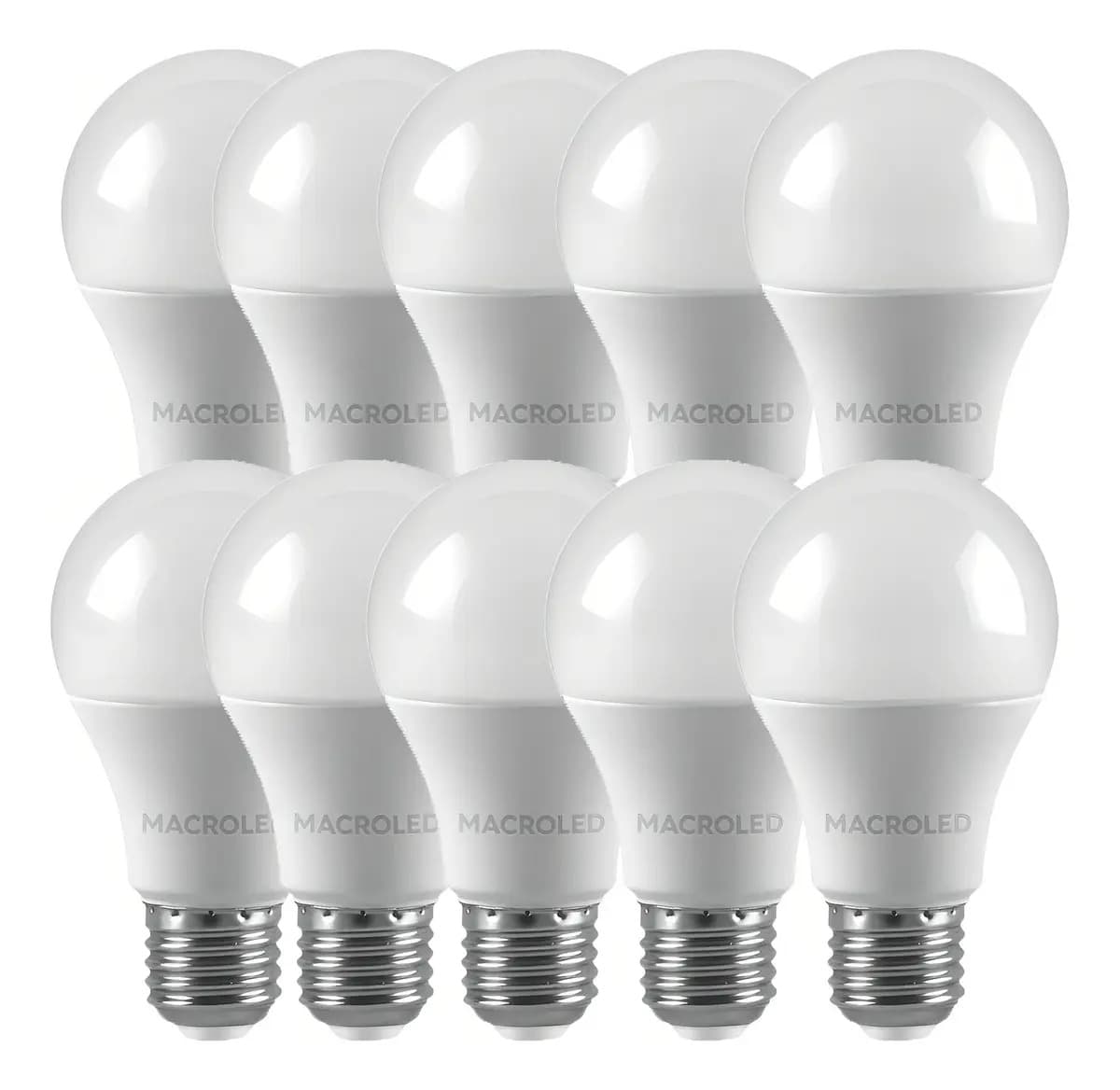 Pack X 10 Lampara Bulbo Led 15w Neutro 4500k Macroled