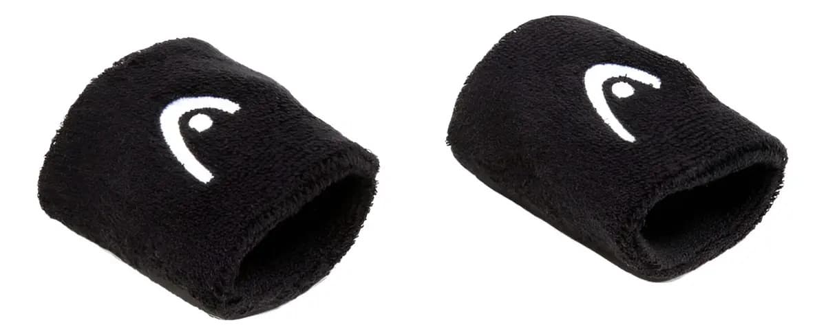 Muñequeras Head Cortas X2 Tenis Padel Squash Color Negro Talle Único