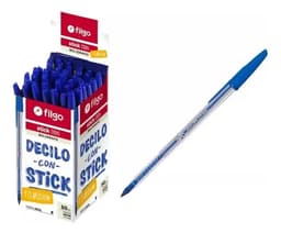Caja X 50u Boligrafo Birome Lapicera Filgo Stick 026 Azul Color del exterior Transparente