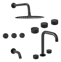 Griferia Peirano Fabric Negro Lavatorio, Bidet Y Ducha 1