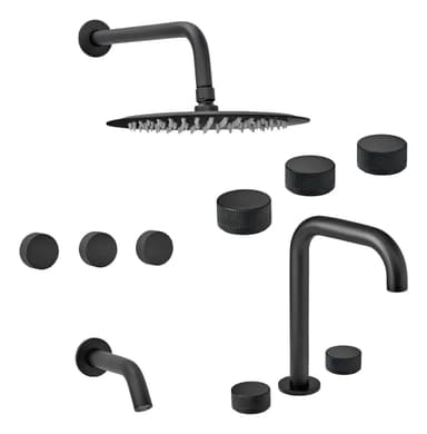 Griferia Peirano Fabric Negro Lavatorio, Bidet Y Ducha 1