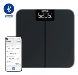 Balanza Digital Con Bluetooth Personal De Baño Peso Corporal 180 Kg Diseño Minimalista Femmto