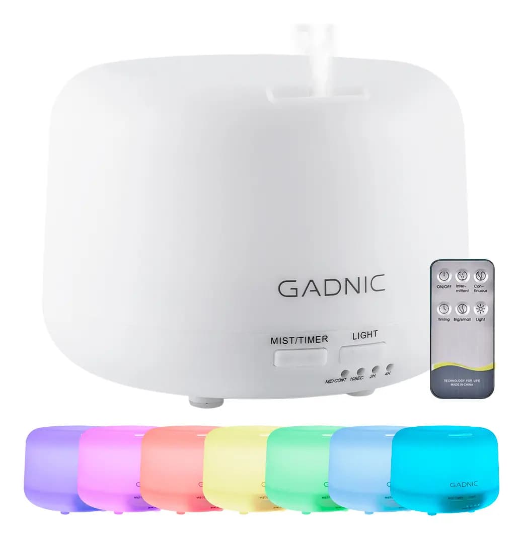 Difusor Humidificador Aromatico LED 300 ml Control Remoto 20 hs Alcance 30 a 50 m2