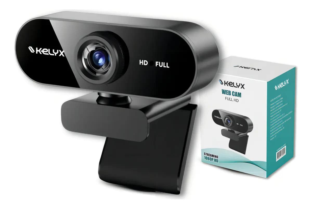 Webcam Kelyx Full Hd 1080p ZoomCon Microfono Usb Color Negro