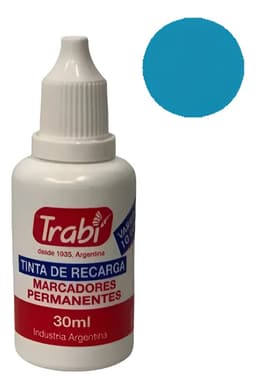 Tinta Recarga Marcador De Pizarra 450 Trabi 30ml Color Celeste