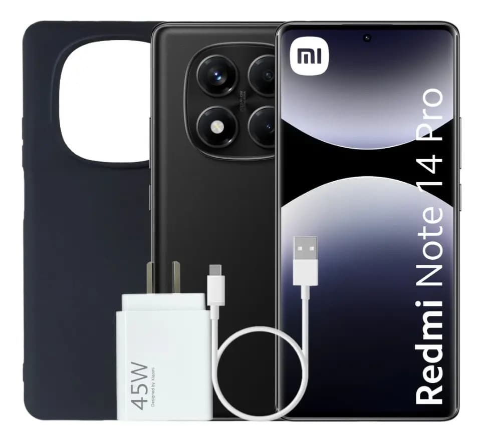 Celular Xiaomi Redmi Note 14 Pro 256gb 8gb ram negro potente cámara avanzada