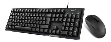 Kit Teclado y Mouse Genius KB102 DX120 Negro para PC o Notebook con Cable USB