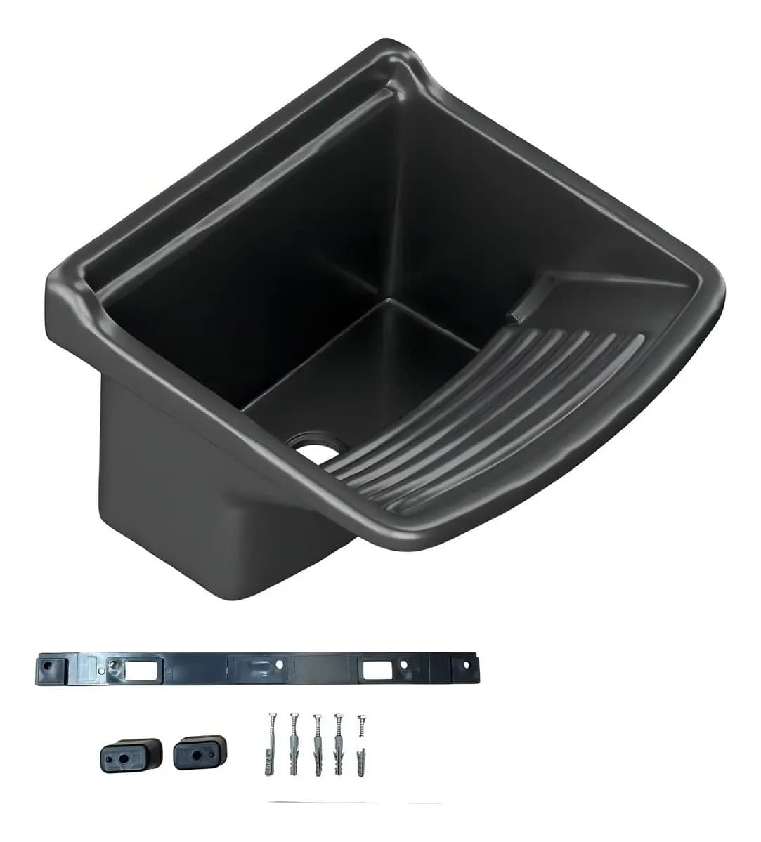 Pileta Lavadero Plástica Negra Waterplast con Fregadero 15L PVC