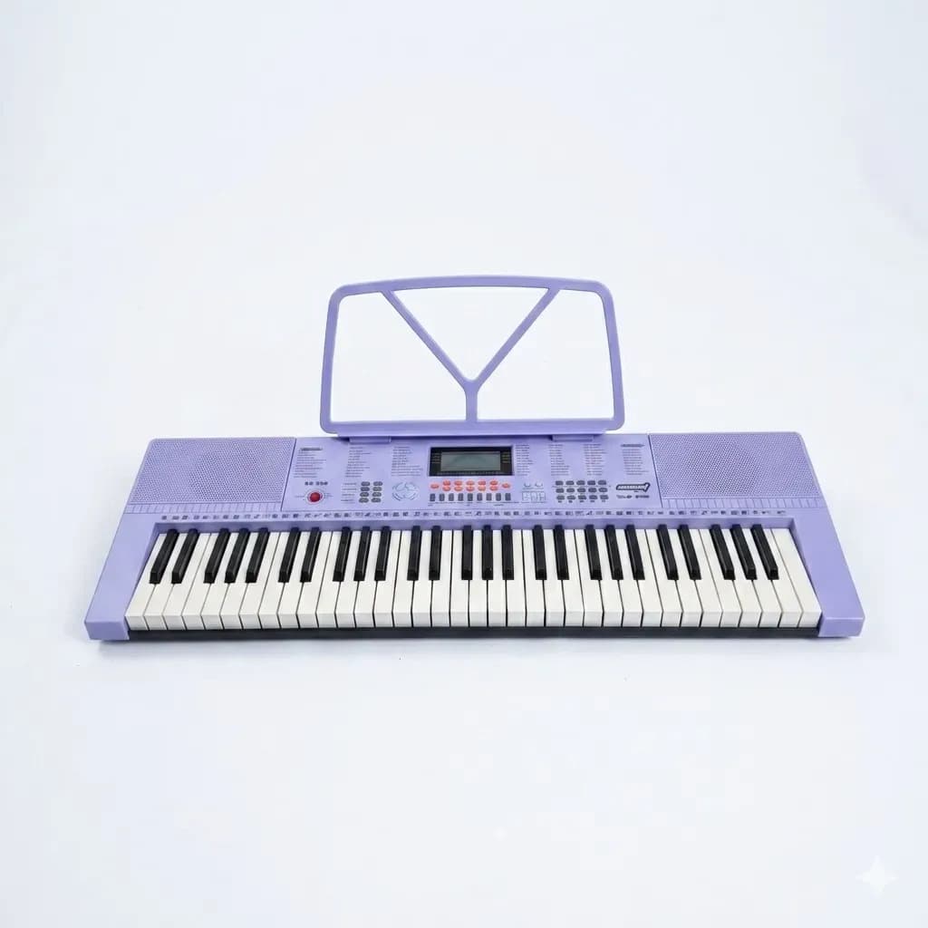 Órgano Teclado Musical 61 Teclas Sunset + Microfono Fuente Color Púrpura
