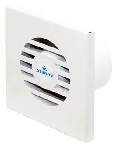 Extractor Aire Atenas Baño Plastico Frente Acero Inox Blanco