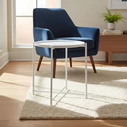 Mesa Ratona Popstore Nordica Hierro con Bandeja Desmontable Color Blanco
