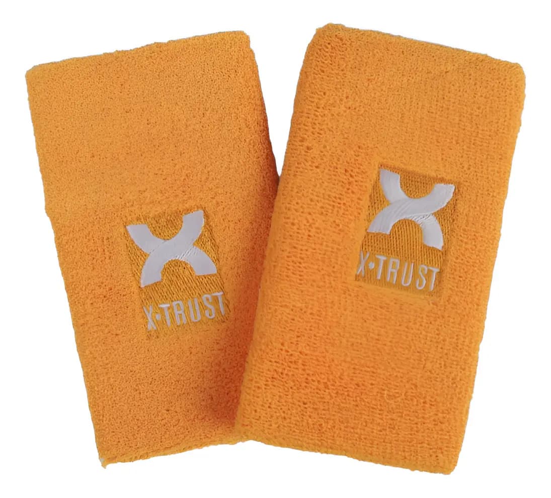 Muñequeras X-trust Pro Largas 2 Un. Tenis Padel Deportivas Color Orange Talle Unico