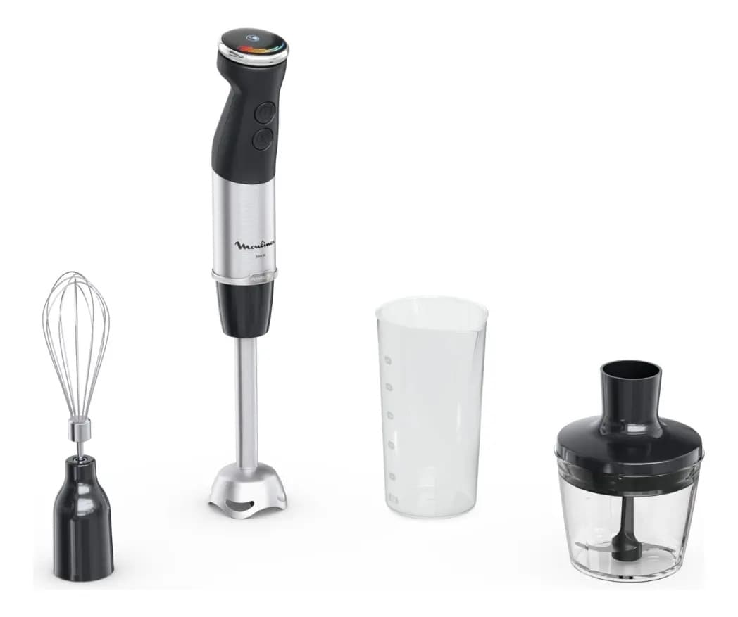 Moulinex Quickchef+ 3en1 1000w Potencia, Batidor + Picador Plateado
