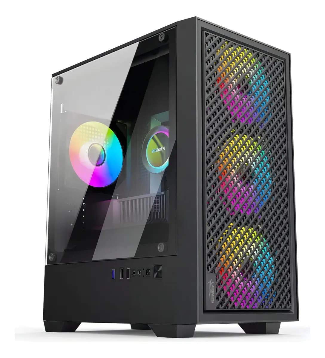 Gabinete Sentey H12 Black Mid Tower para Micro ATX e ITX con 4 Ventiladores FRGB