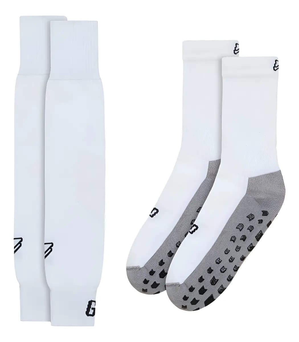 Media Kit Antideslizante + Pantorrillera Floyd Go® Deporte Color Blanco Talle Unico Del 41 Al 45