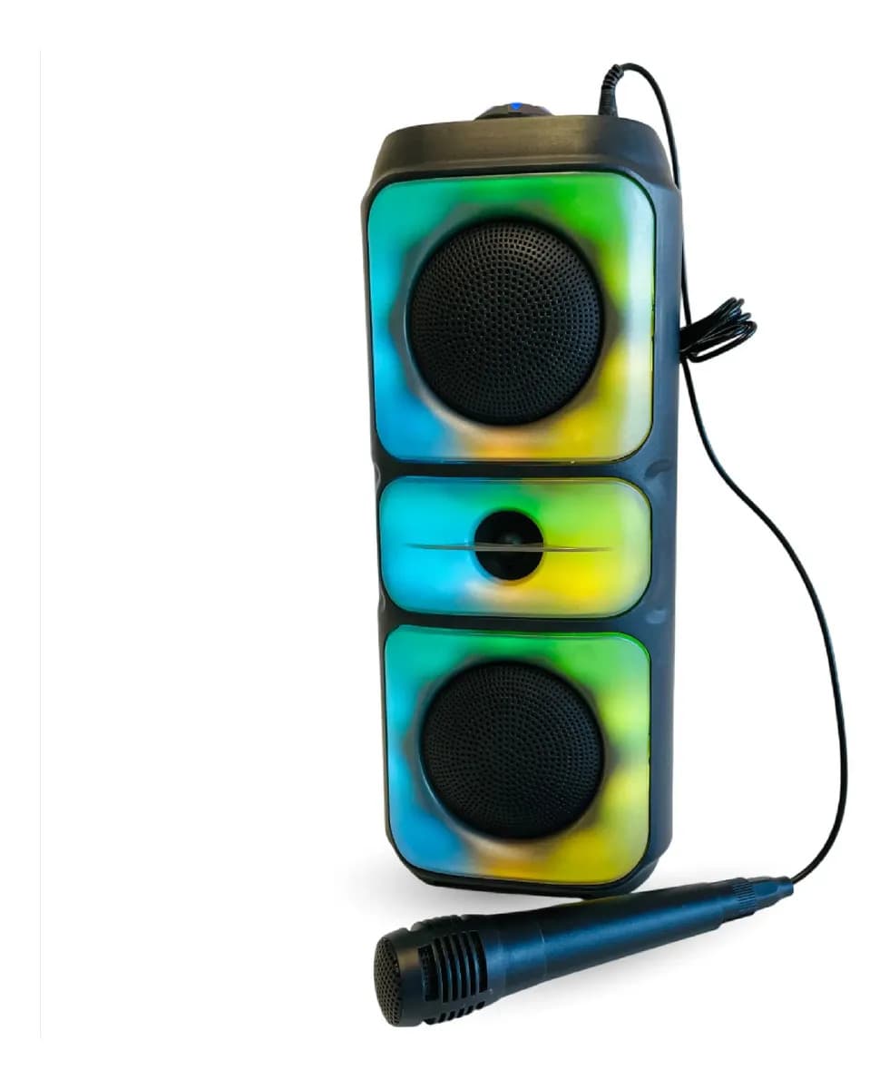 Parlante Inalámbrico Recargable Con Bluetooth Luces Mti 3629 Índigo
