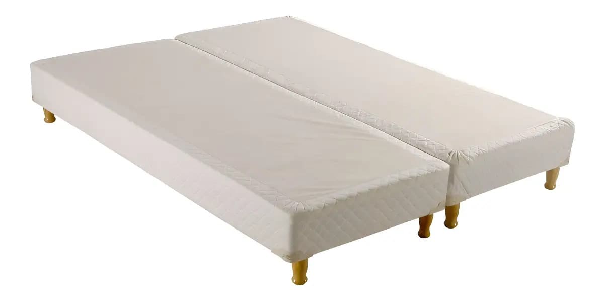 Base Box Sommier Queen Size 2,00 X 1,60 Doble Somier Color Blanco