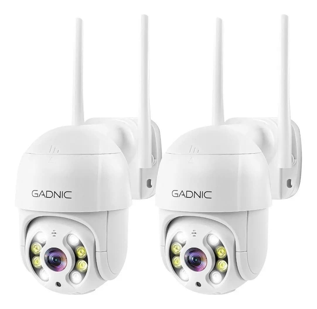 Camara Seguridad Wifi Gadnic DM200W 1080p Full HD Motorizada Vision Nocturna IP66 Wifi 2.4GHz Pack 2