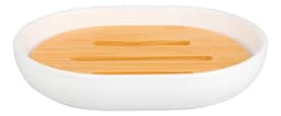Jabonera Desmontable Blanco Bamboo Krea De Mesa Bambú Plástico