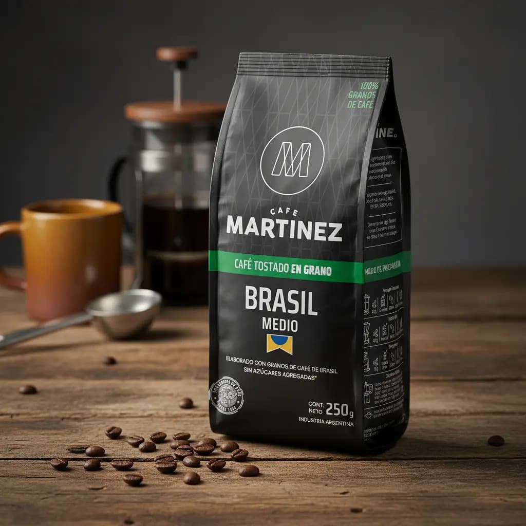 Café Tostado En Grano Brasil Café Martínez 250 Gr Sin TACC