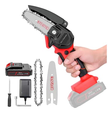 Motosierra Eléctrica a Batería 600W Stardom 6" 21V Rojo/Negro con Accesorios