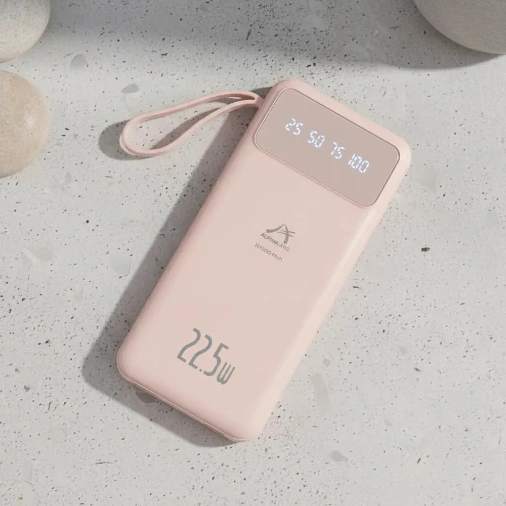 Powerbank Alpina Cargador Portatil 10000mah C/ Cables Rapido Color Rosa