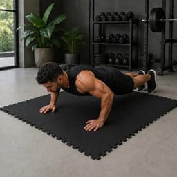 Hygge piso goma eva encastrable negro liso pack x4 piezas 60x60cm 1cm espesor bordes incluidos gimnasio fitness yoga pilates crossfit juegos infantiles resistente antideslizante amortiguacion