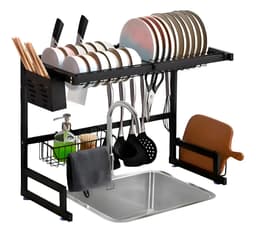 Soul 2 plantas 65cm rack organizador de cocina escurridor negro