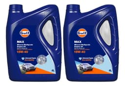 Aceite para motor Gulf MAX mineral 15W-40 para autos, pickups & suv de 2 unidades x 4L / 8L