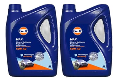 Aceite para motor Gulf MAX mineral 15W-40 para autos, pickups & suv de 2 unidades x 4L / 8L