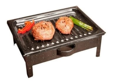 Brasero De Mesa Enlozado Parrilla Bandeja Asado