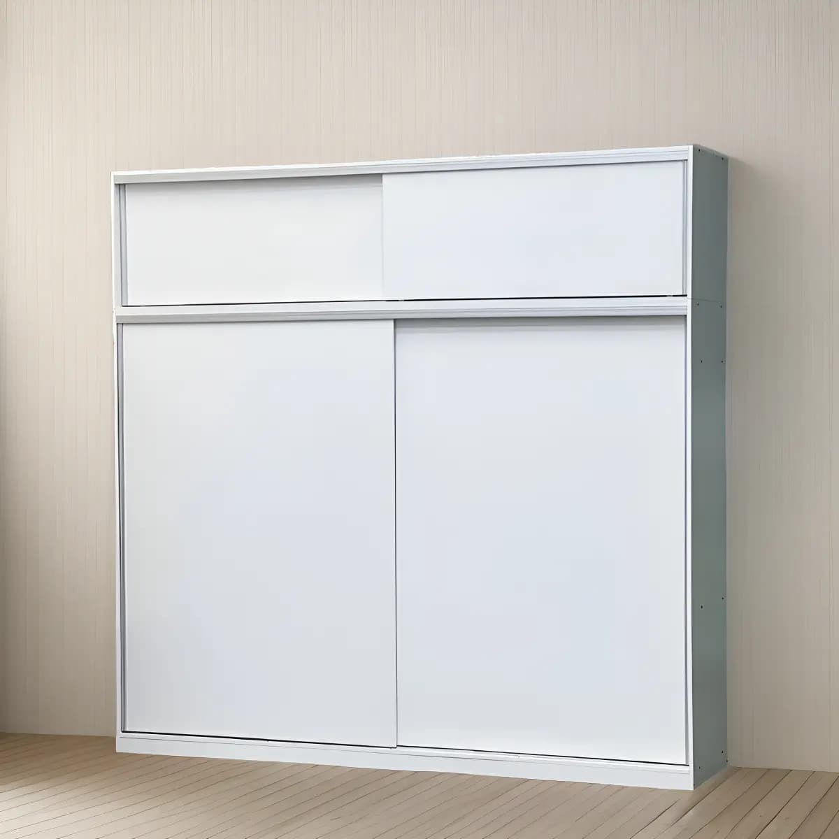 Placard Ropero Con Baulera Alzada Puertas Corredizas 240x235 Color Blanco