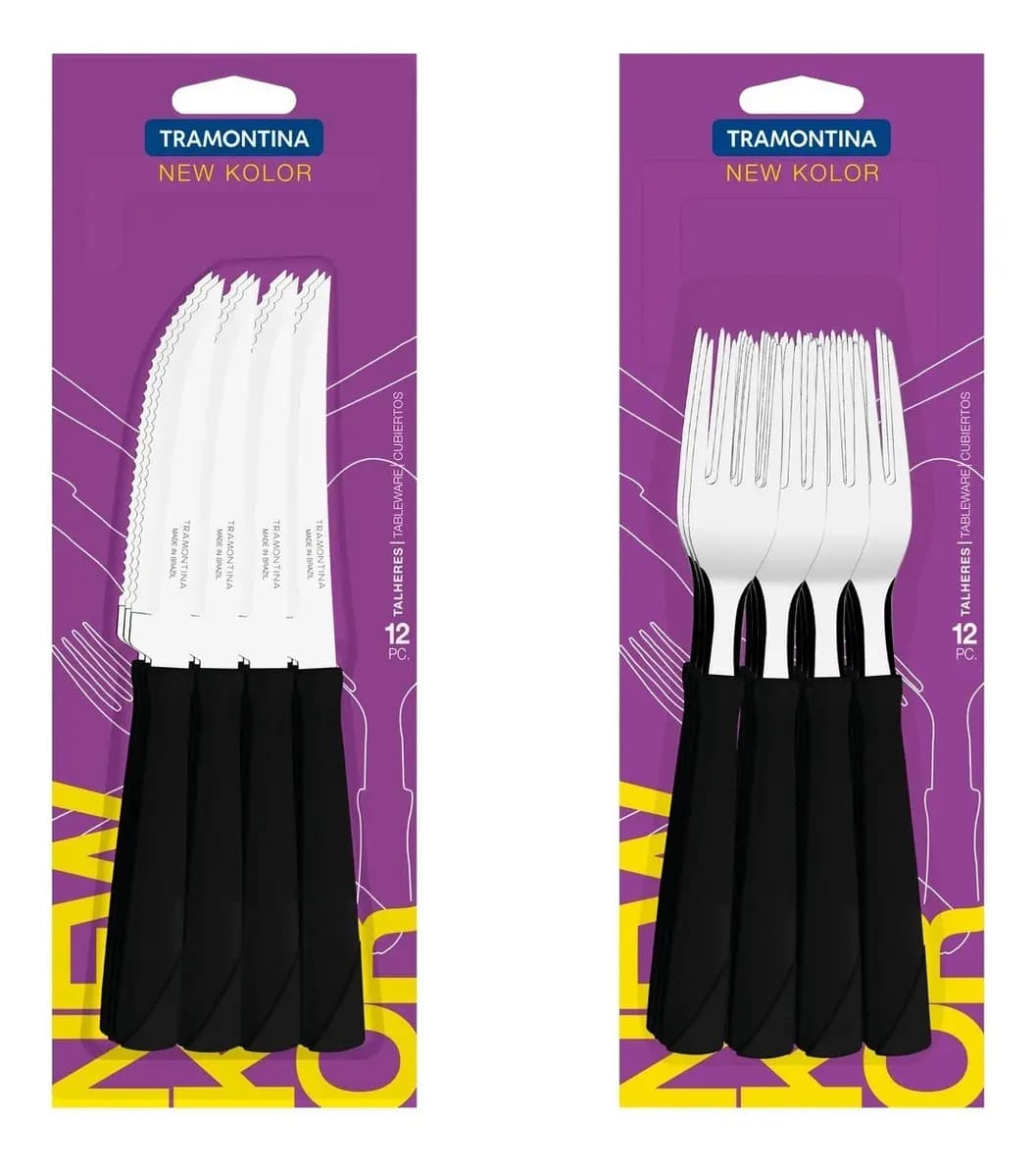 Juego de cubiertos Tramontina New Kolor Cubiertos New Kolor negro - 24