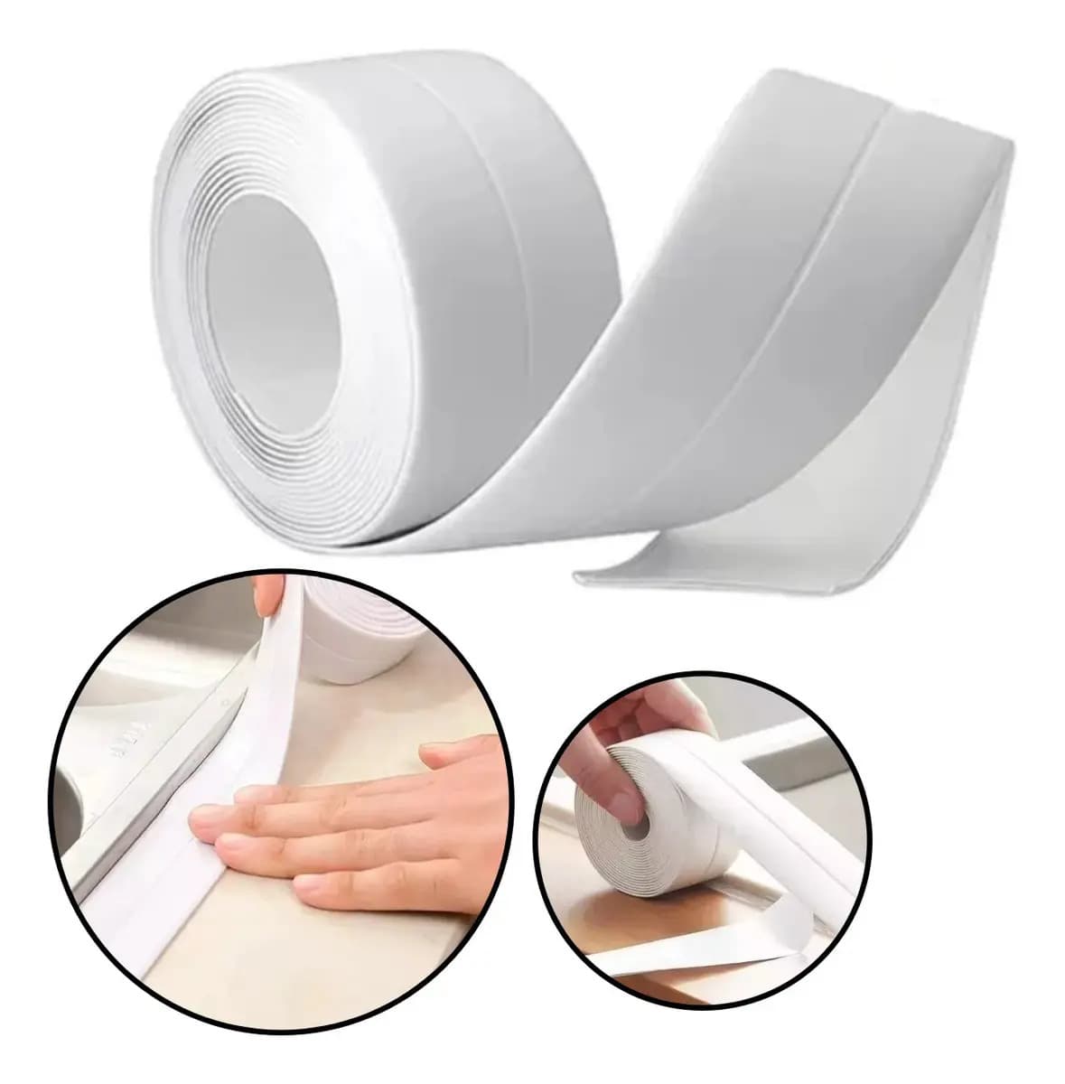 Cinta Adhesiva Impermeable PVC Pirotech 3m Blanca Selladora Antihumedad Baño Cocina