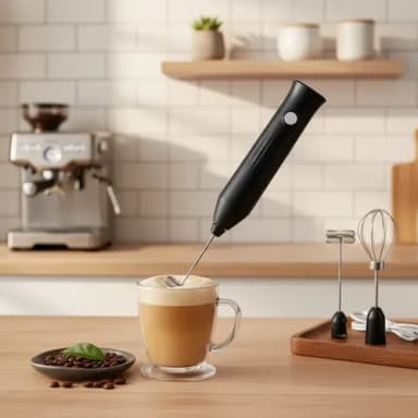 Batidor Espumador De Leche Recargable Usb 2 En 1