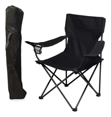 Sillon Silla Reforzado Plegable Camping Playa Jardin Color Negro