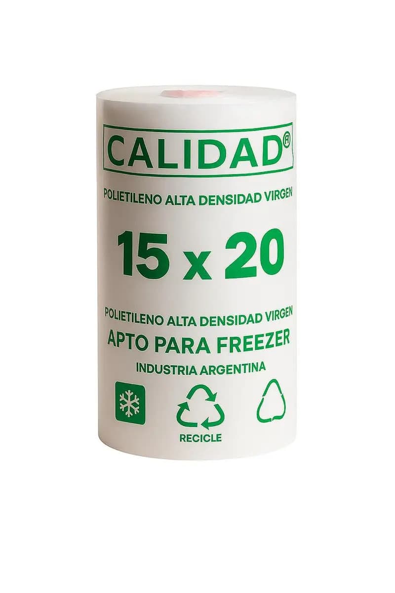 Bolsa Rollo Arranque 15x20 Apto Para Freezer Polietileno Alta Densidad Transparente Cristal Polinea X Unidad