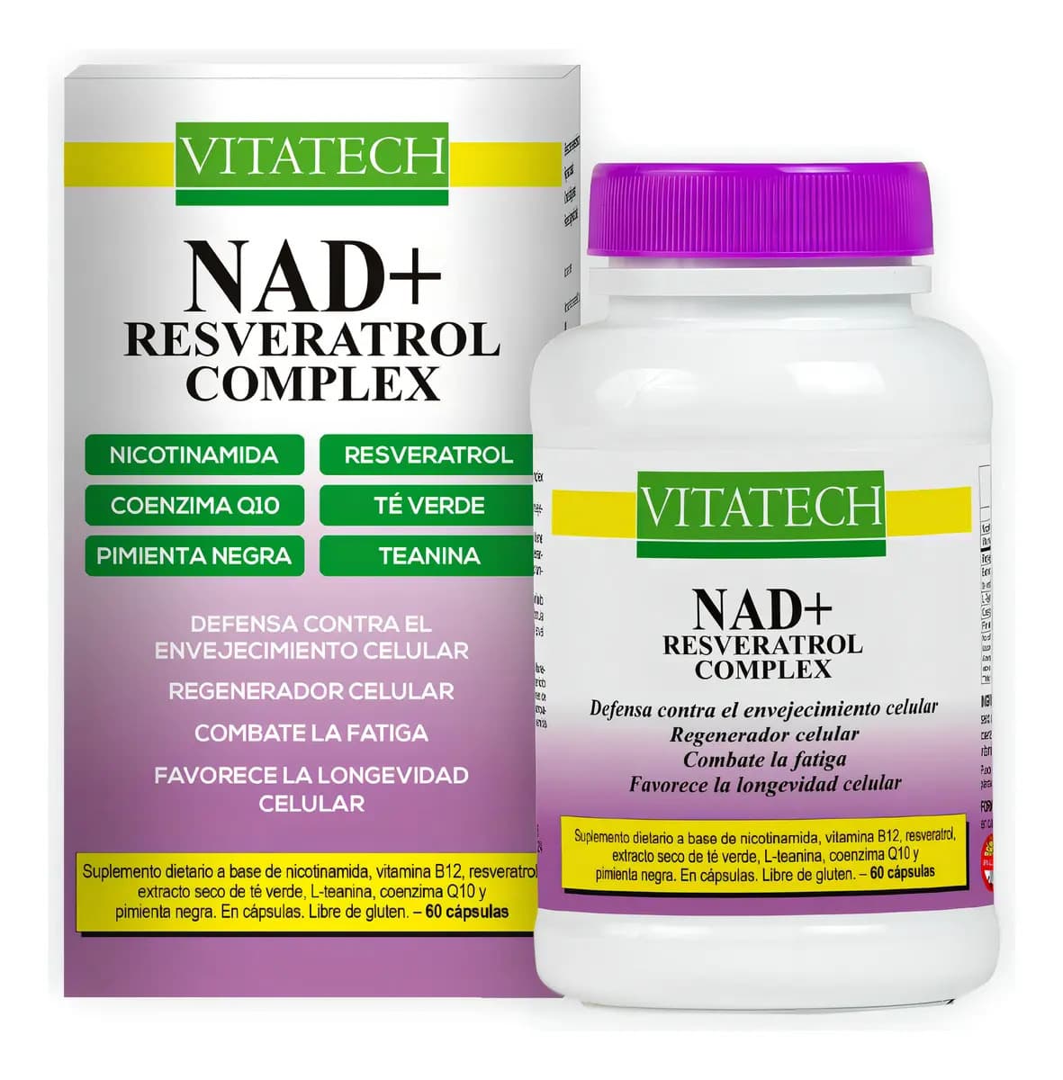 Suplemento en cápsulas Vitatech Nad+ Resveratrol Complex X 60 Cápsulas