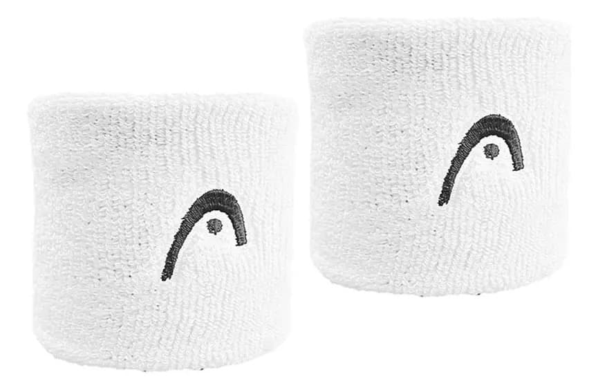 Muñequeras Head Cortas X2 Tenis Padel Squash Color Blanco Talle Único