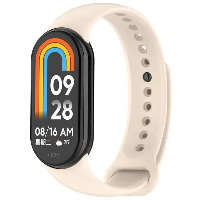 Malla Para Reloj Mi Smart Band 8 Y 9 Xiaomi 1.62 Mi Smart Band 10 1.72 De Silicona Y Con Enganche Acero Metal Generica Marca Miaband Color Nude