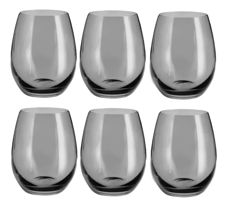 Vaso Bombe Gourmet X6 Negro Traslucido Fume 450ml
