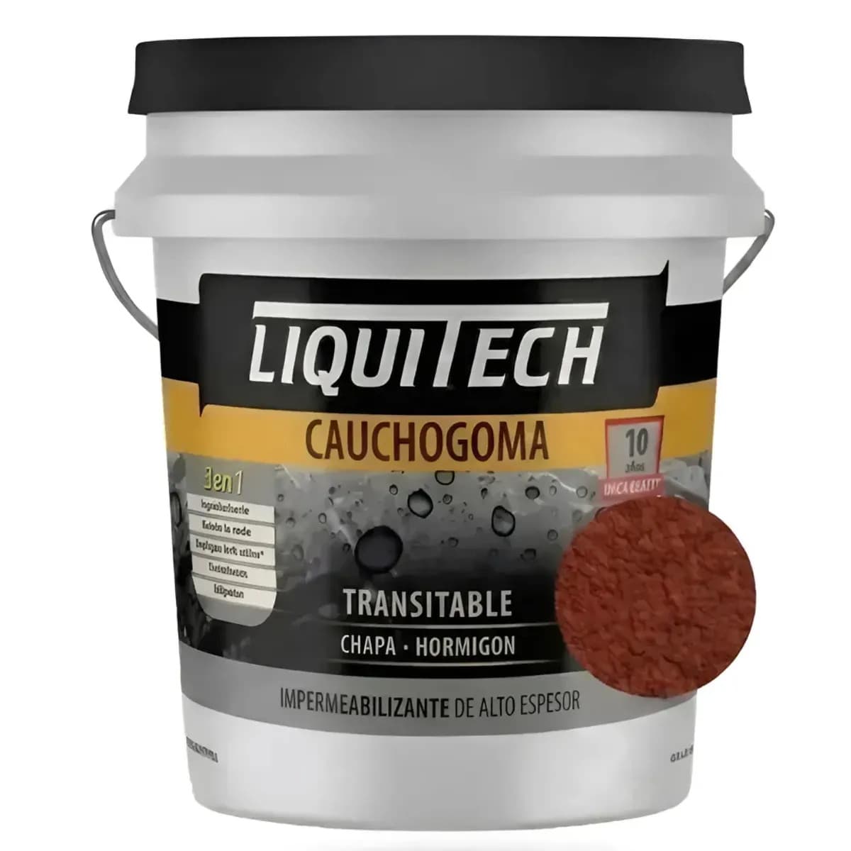 Membrana Liquitech Caucho Goma Impermeabilizante 4 Kg Color Rojo
