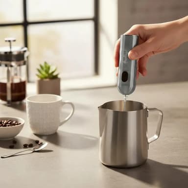 Batidor Espumador De Leche Cafe Electrico Inalambrico Espumadora 2 Velocidades Tragos Cremas Multifuncion Matcha Huevos Mezclador